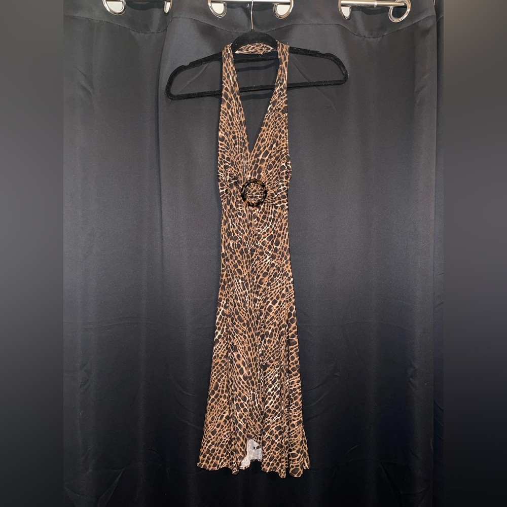 Michael Kors Leopard Print Halter Dress